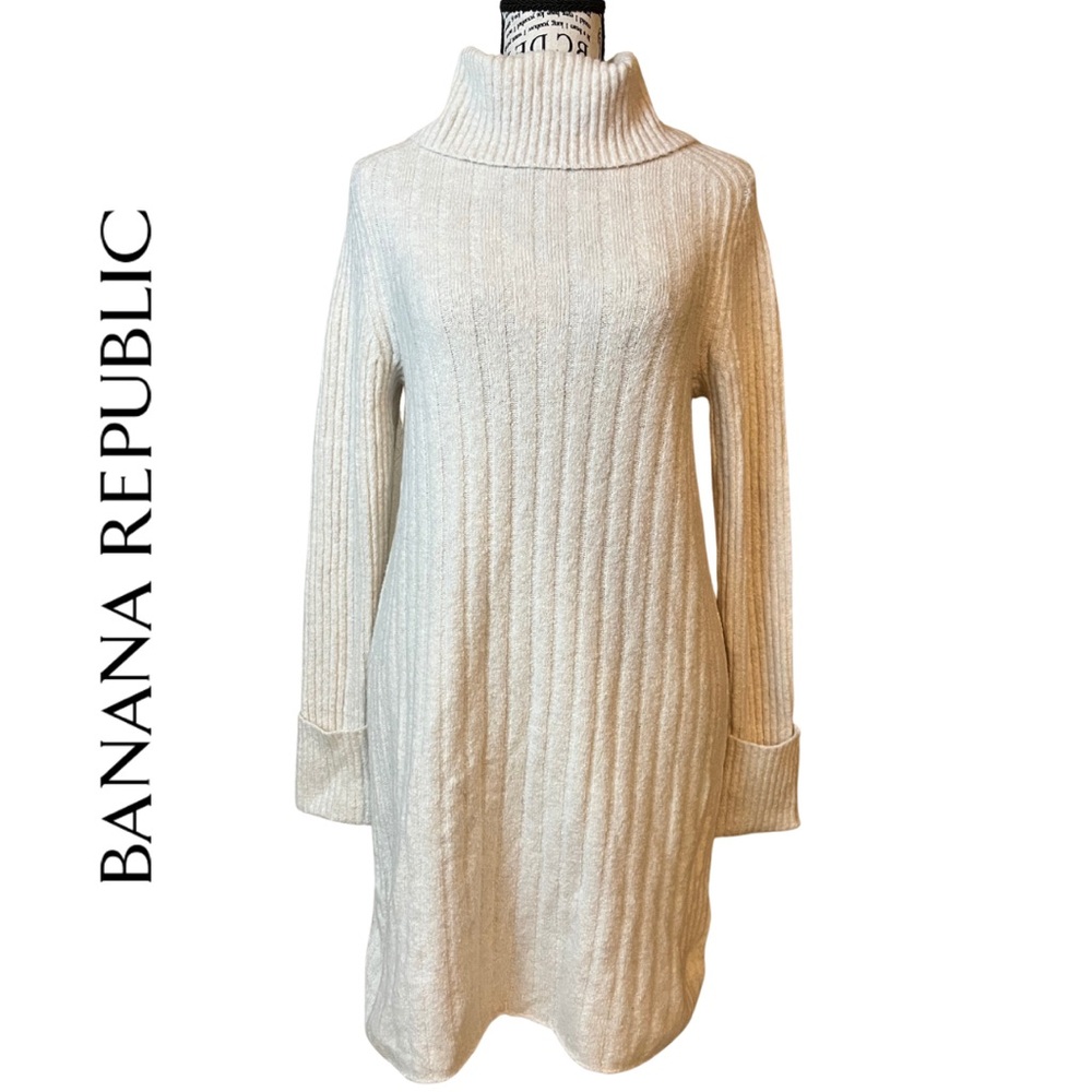 NWT Banana Republic Women's Ribbed Turtleneck Sweater Dress, Petite Small
